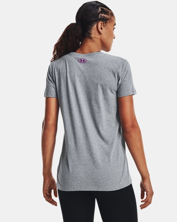 Women's UA Softball Bar Short Sleeve, Gray, pdpMainDesktop image number 1
